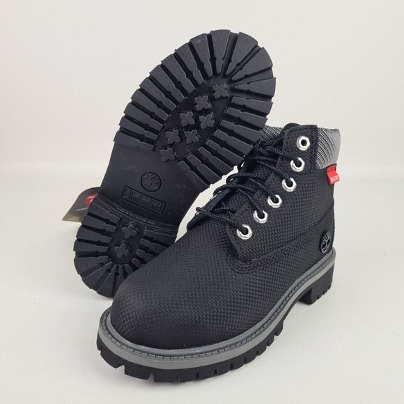 Timberland 6 IN Helcor Black Leather Waterproof Boot KIDS - Picture 9 of 12